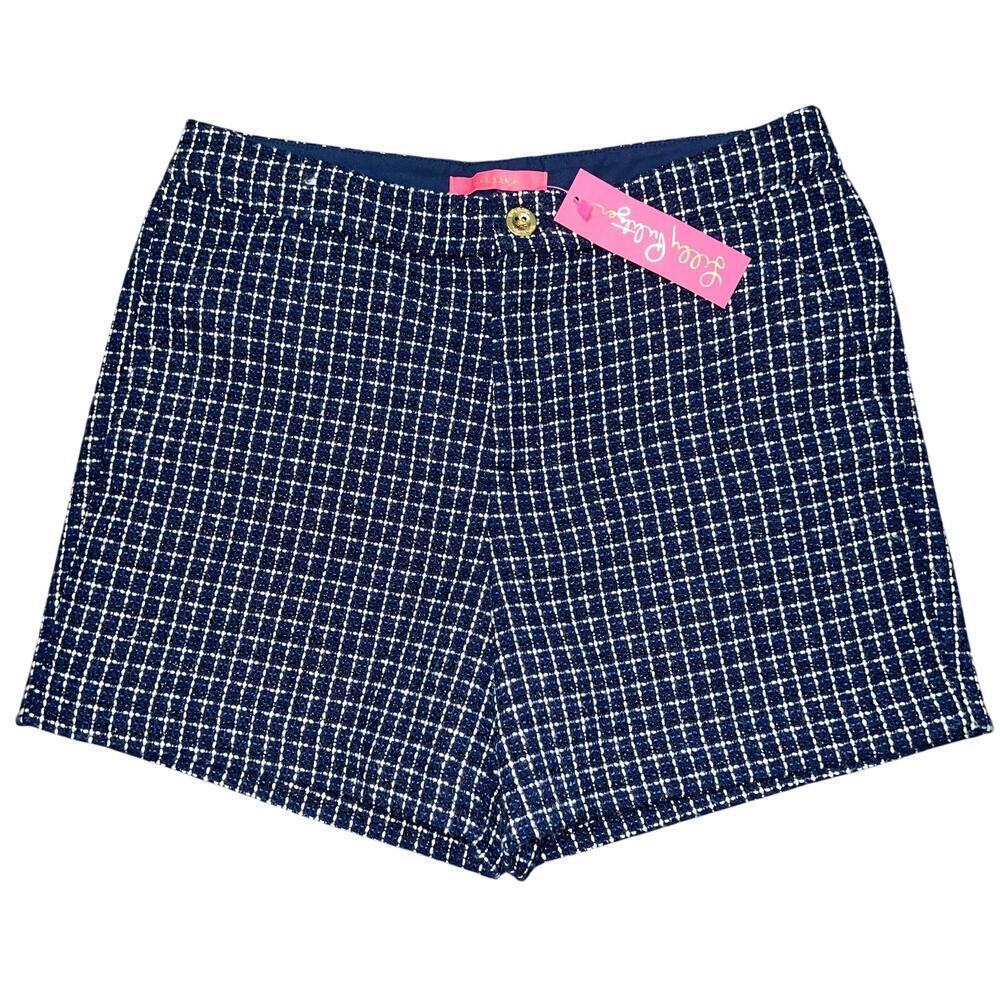 NWT LILLY PULITZER Gretchen High Rise Low Tide Navy Short Size 10